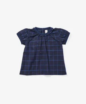 Margaret Blouse, Navy Windowpane