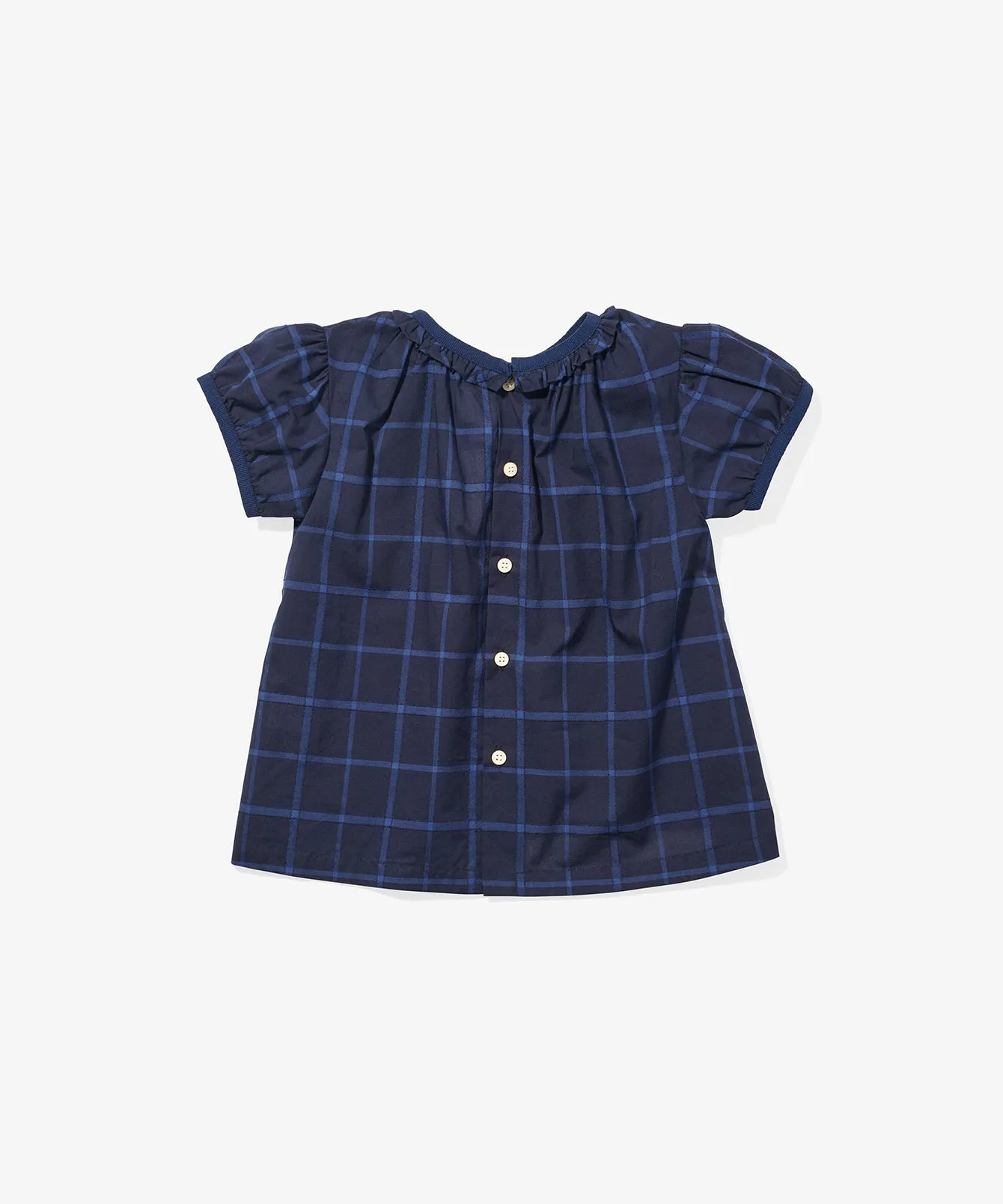 Margaret Blouse, Navy Windowpane