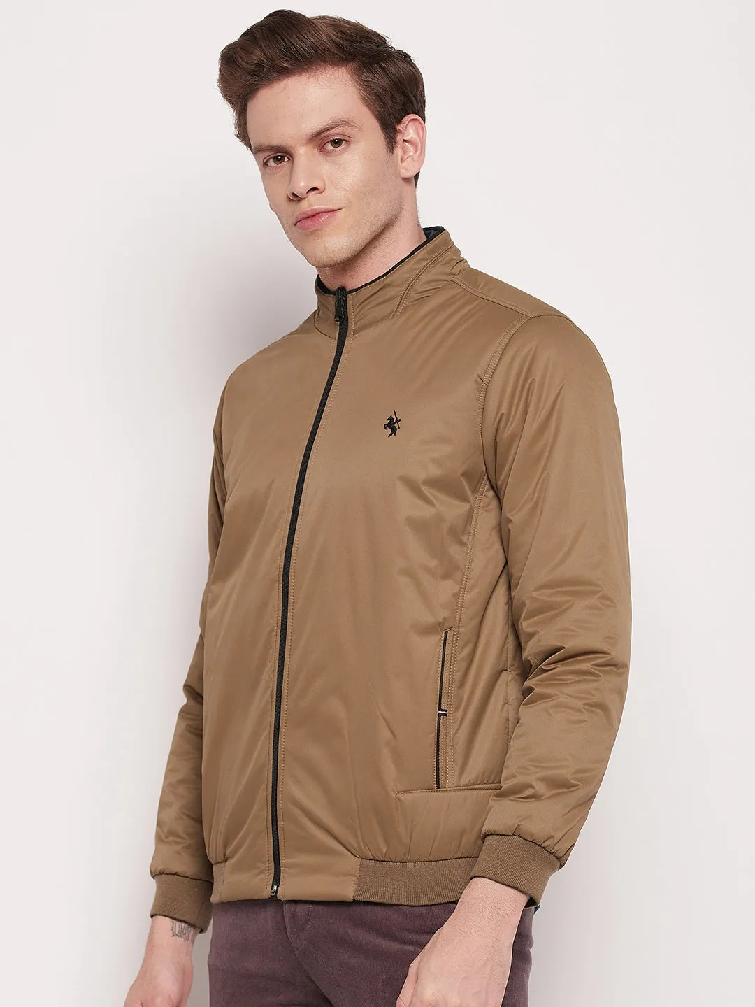 Men Khaki Reversible Jacket