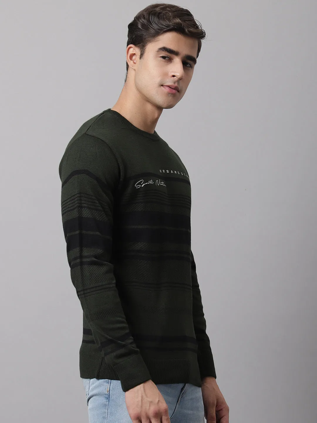 Men Olive Sweater