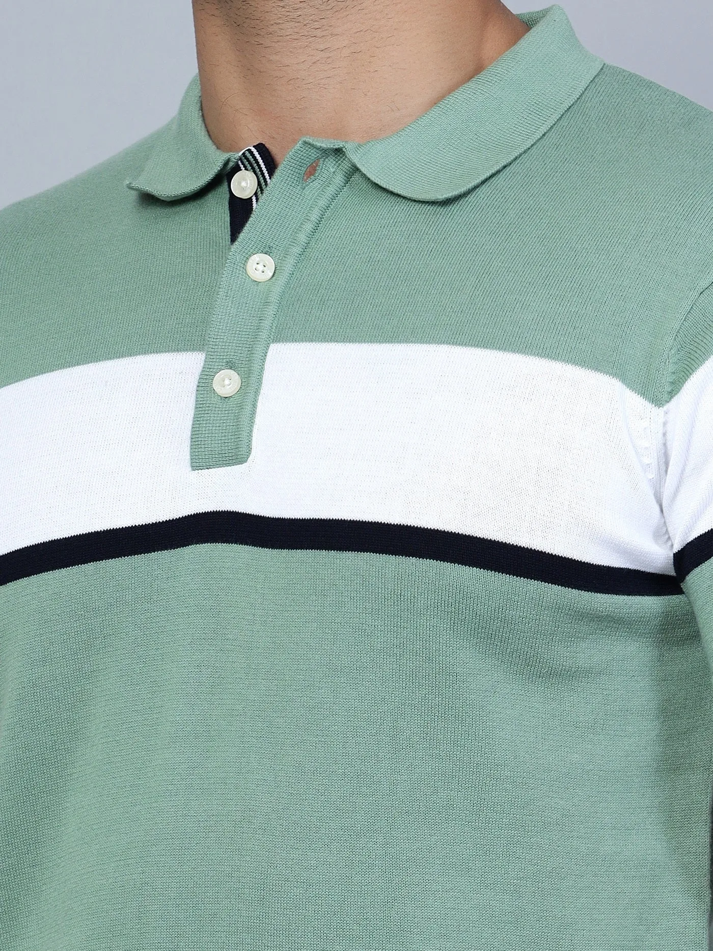 Men Polo Neck Light Green T-Shirt