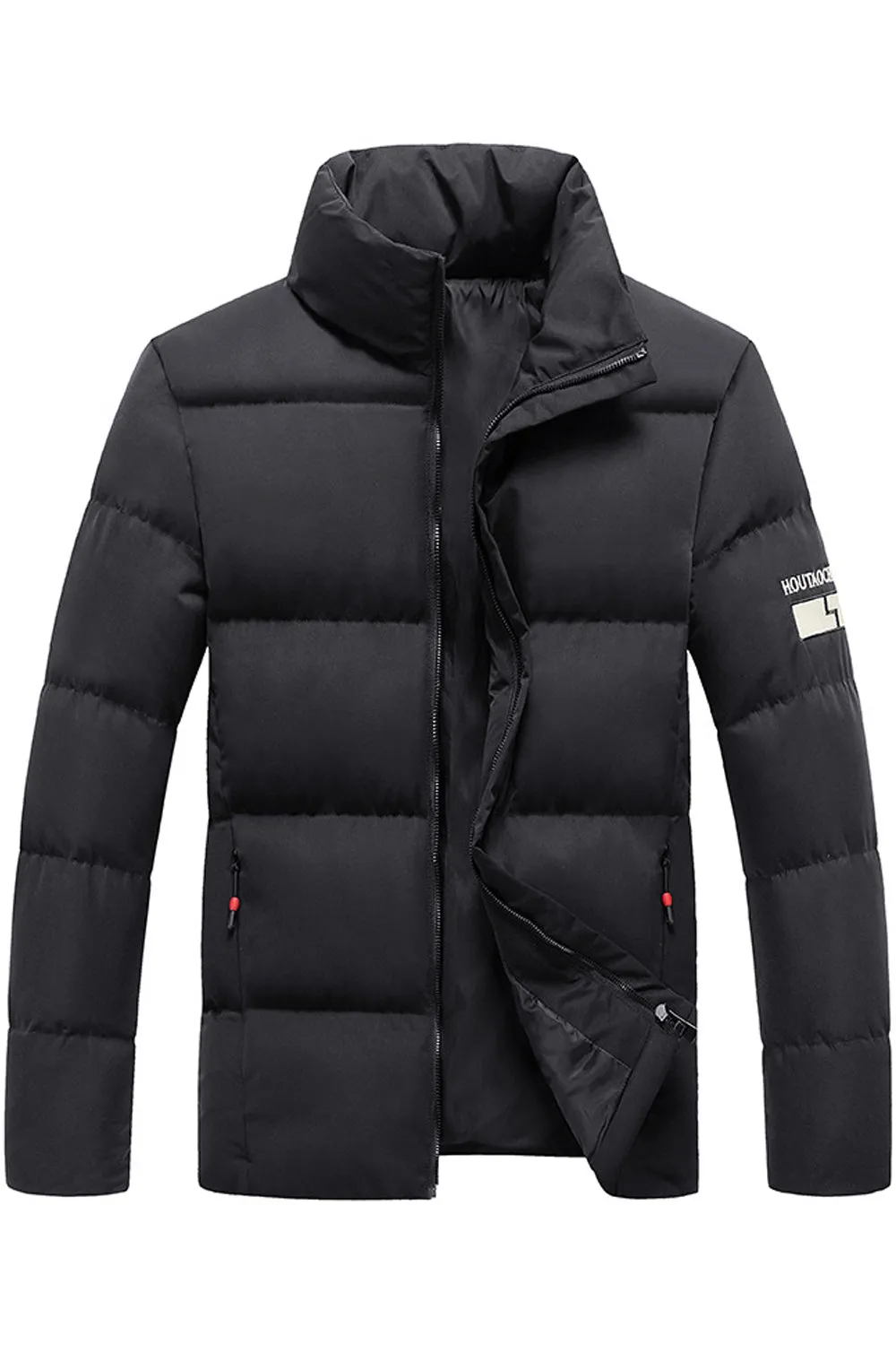 Men Warm Puffer Stand Collar Long Sleeve Thickened Padded Jacket - MPJ90900