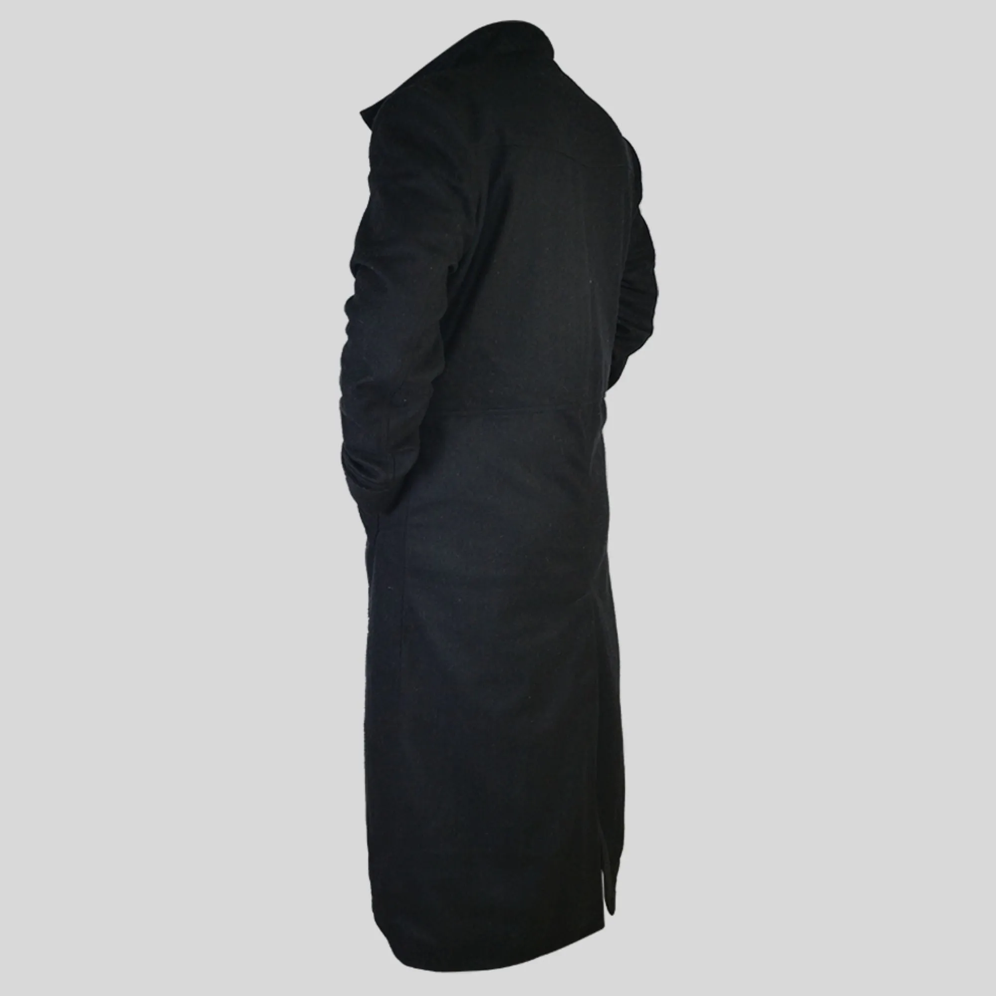 Mens Black Trendy Designers Woolen Long Coat