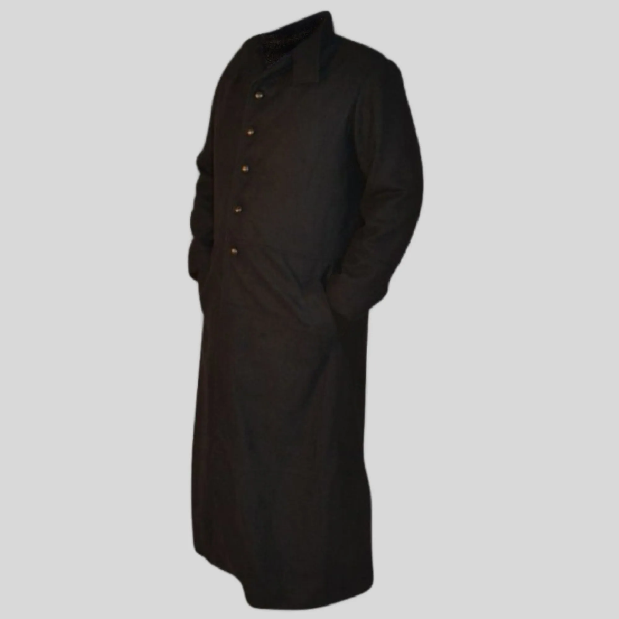 Mens Black Trendy Designers Woolen Long Coat