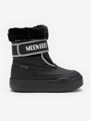 Moon Boot Kids JR Park Strap Boots in Black