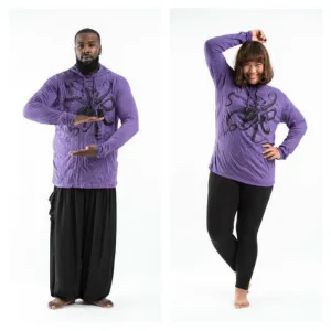 Plus Size Unisex Octopus Hoodie in Purple