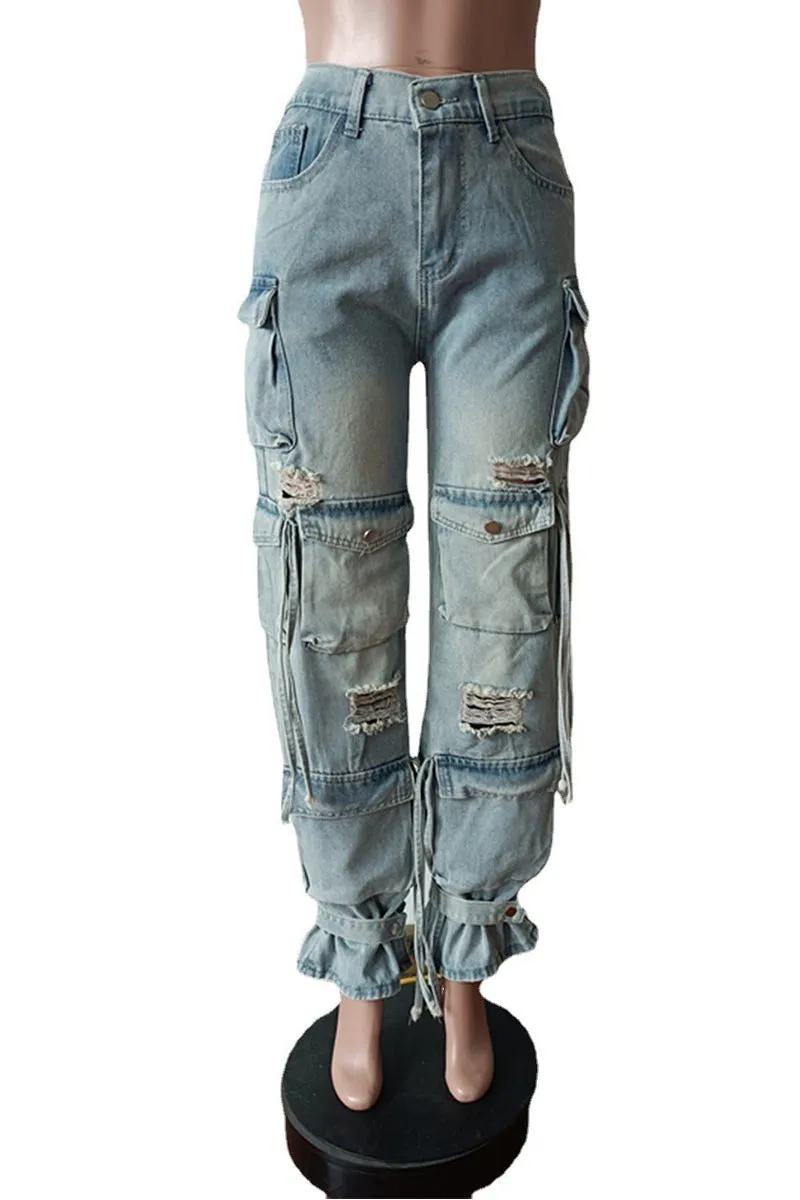 PS3503 Cargo Denim Jeans Pant