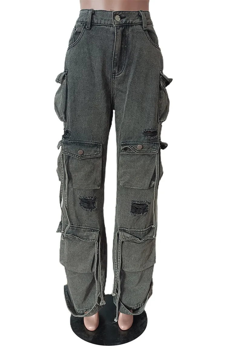 PS3503 Cargo Denim Jeans Pant