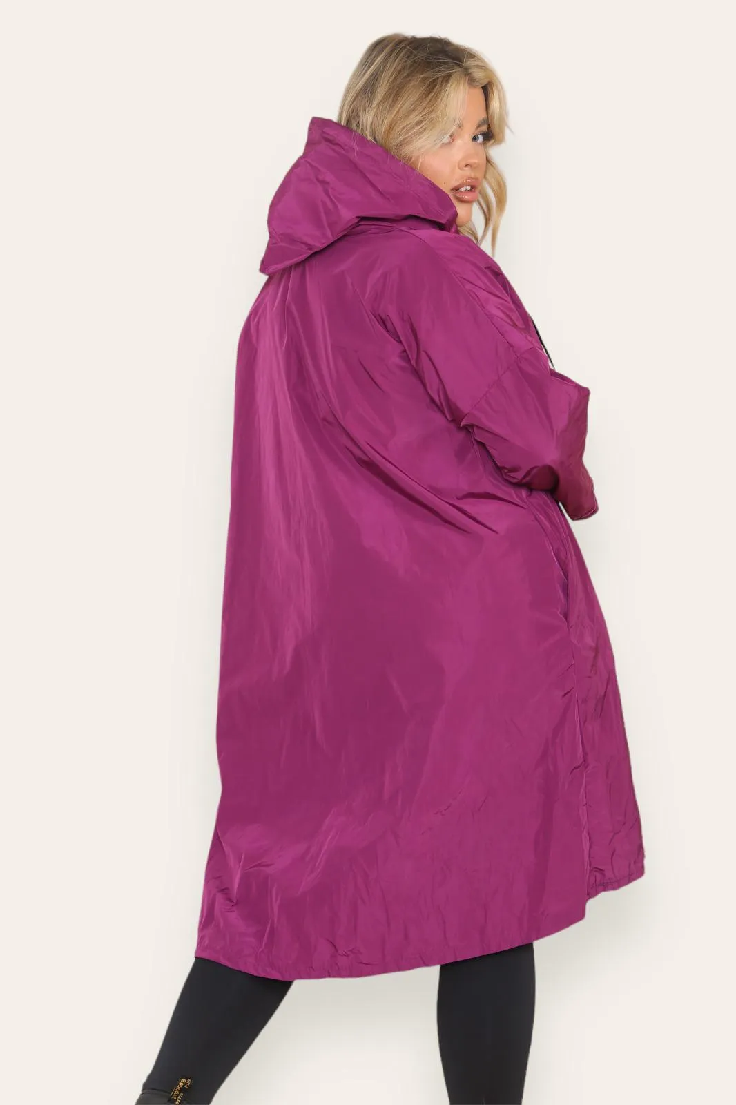 Rain Mac Oversized Hooded Coat