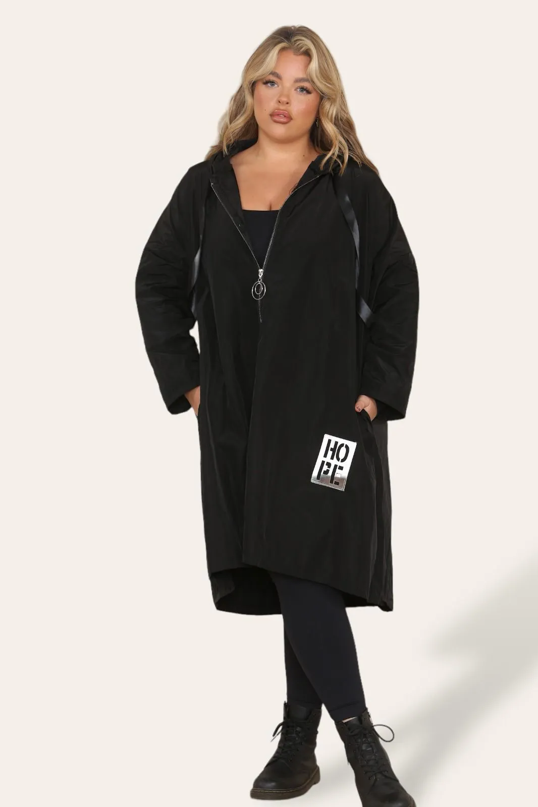 Rain Mac Oversized Hooded Coat