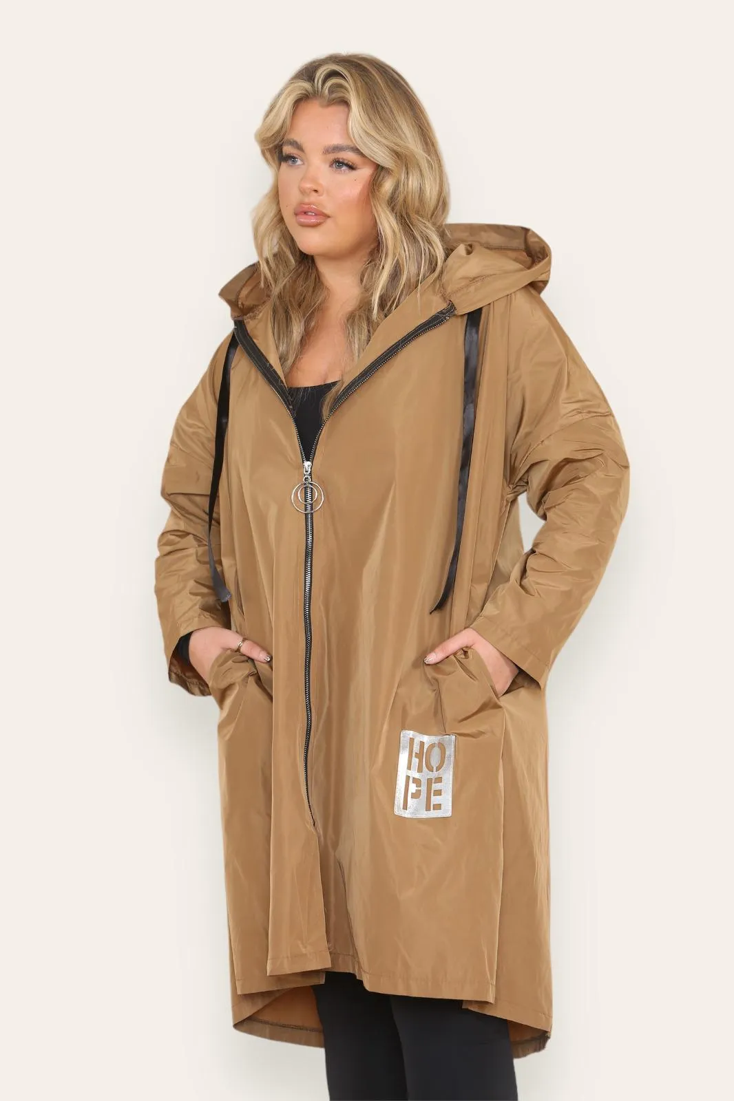 Rain Mac Oversized Hooded Coat