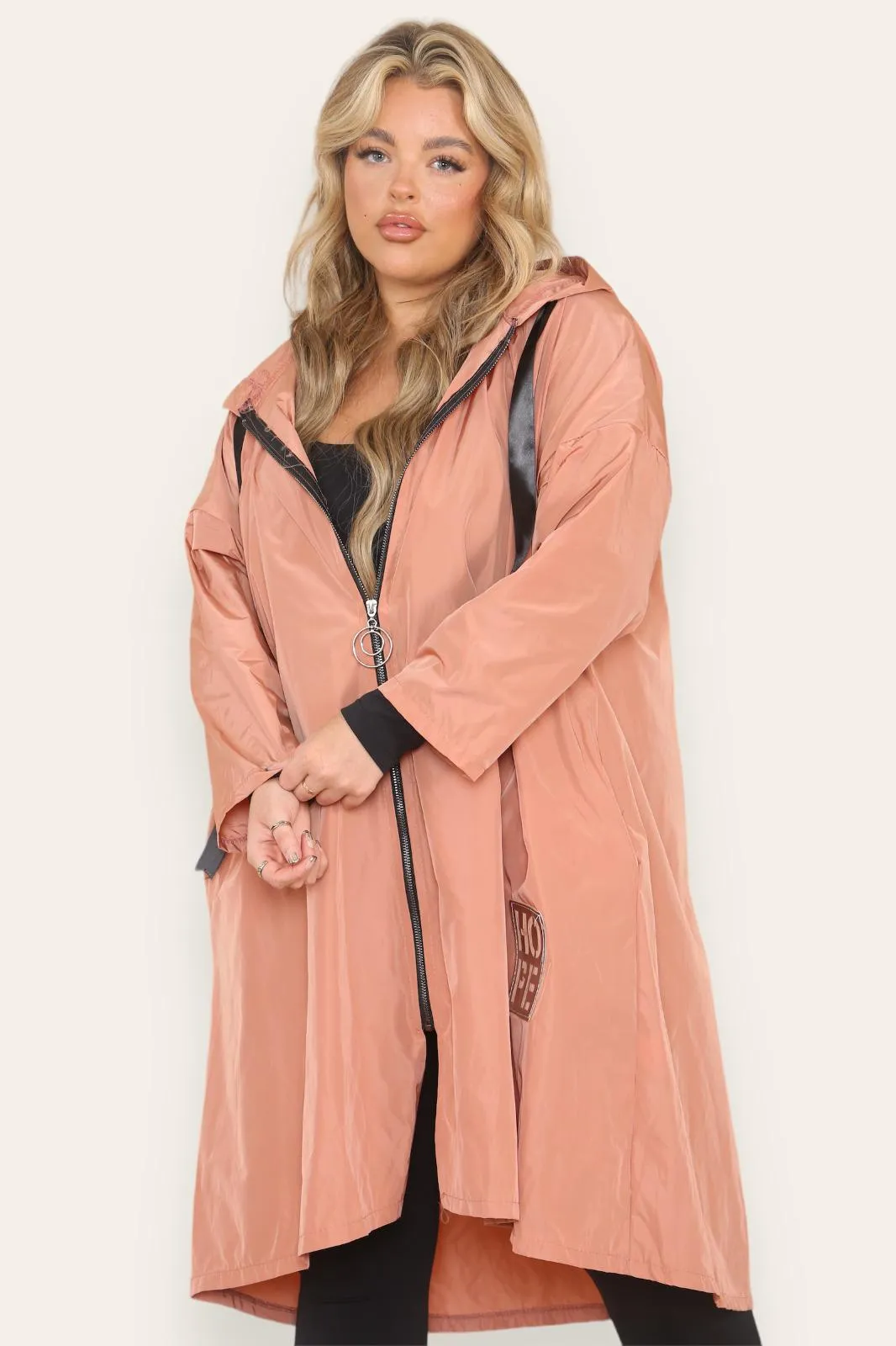 Rain Mac Oversized Hooded Coat