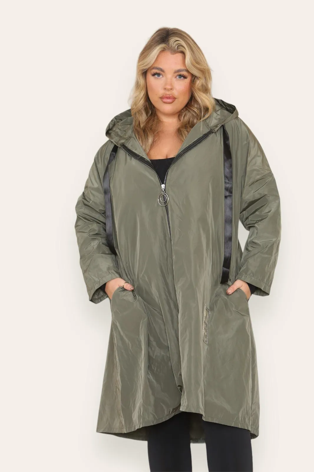 Rain Mac Oversized Hooded Coat