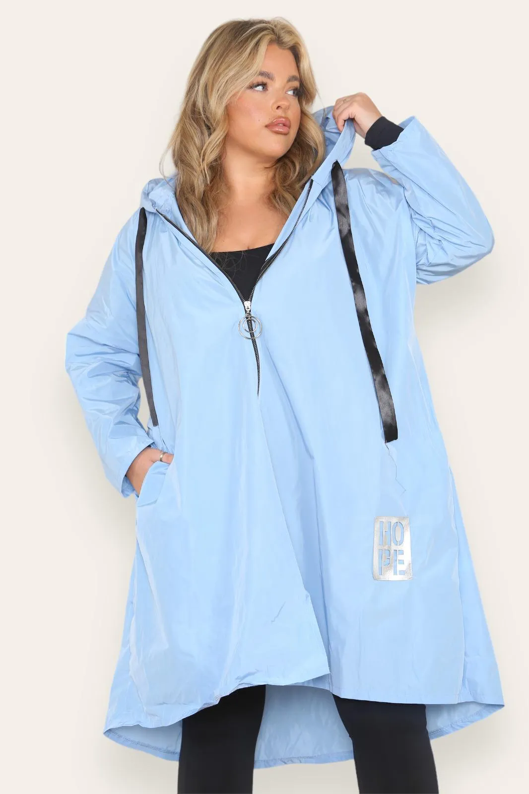 Rain Mac Oversized Hooded Coat