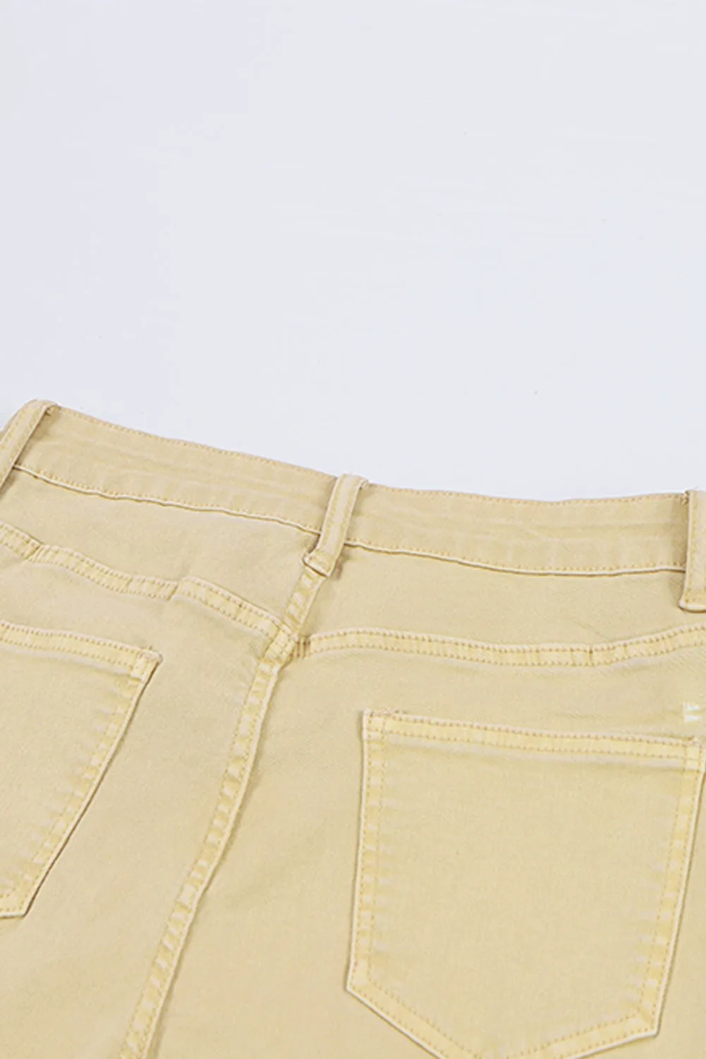 Raw Edge Mid Waist Flared Jeans