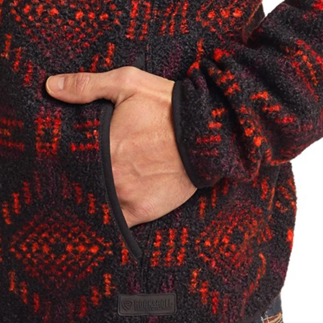 Rock & Roll Men's Red Aztec Pullover