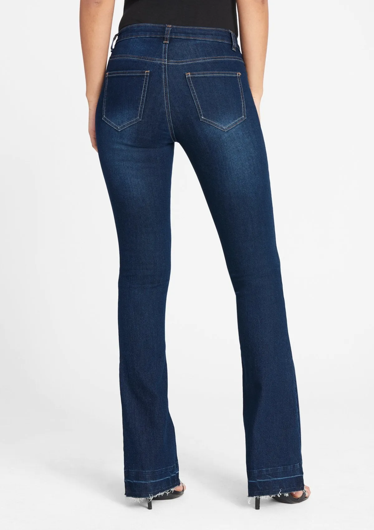 Tall High Waist Raw Edge Flare Jeans