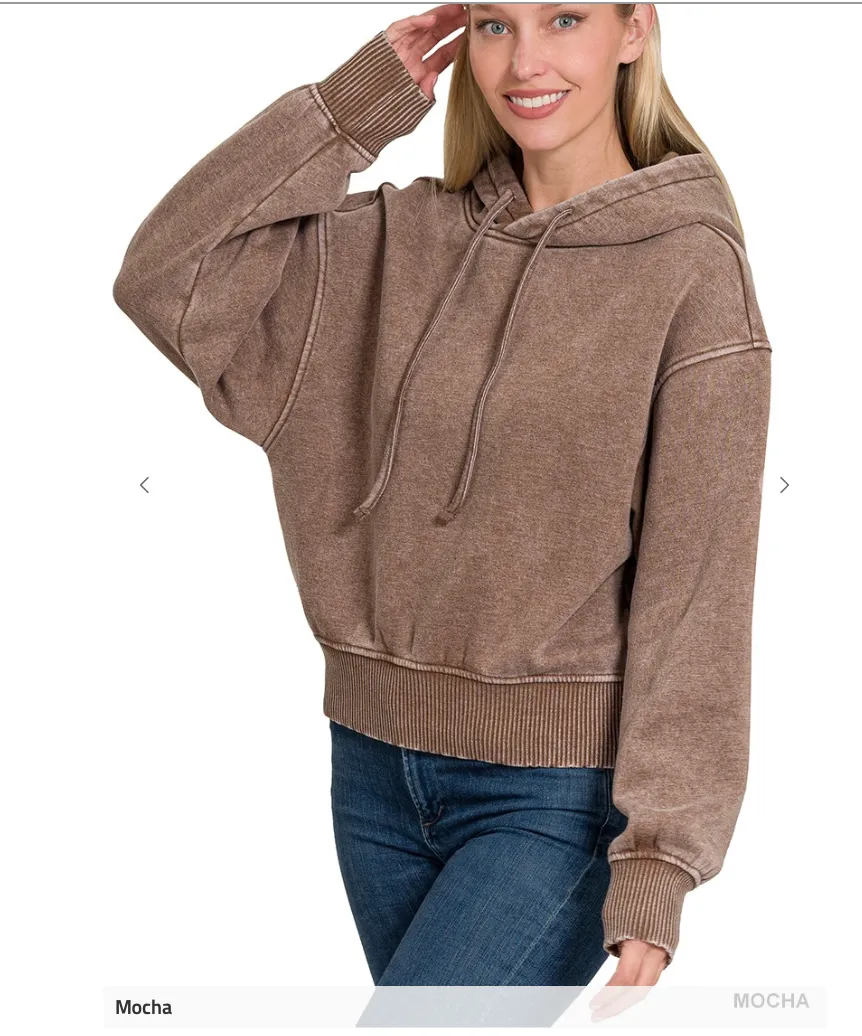 Totally Huggable Mineral Wash Fleece Hoodie  Part 2 {LIMITED STOCK} - Final Sale