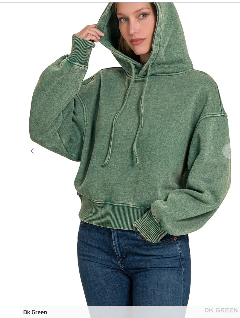 Totally Huggable Mineral Wash Fleece Hoodie  Part 2 {LIMITED STOCK} - Final Sale