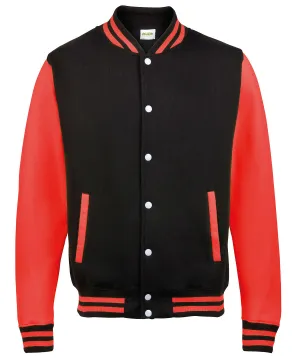 Varsity jacket | Jet Black/Fire Red