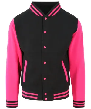 Varsity jacket | Jet Black/Hot Pink