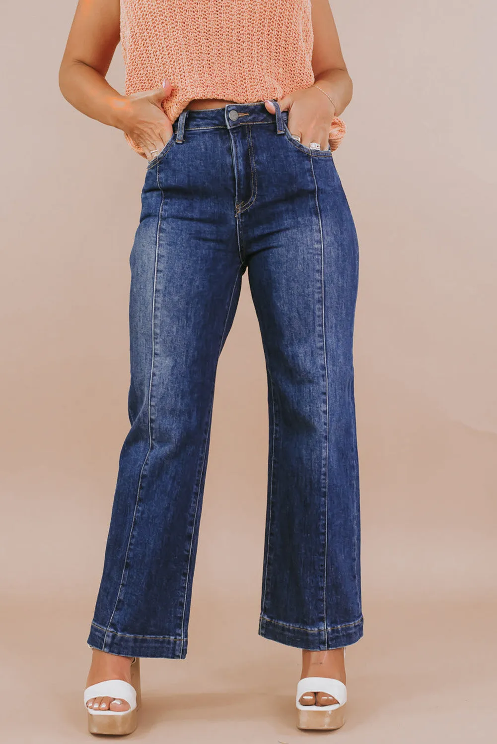 Wide Leg High Waist Jeans Plus Size