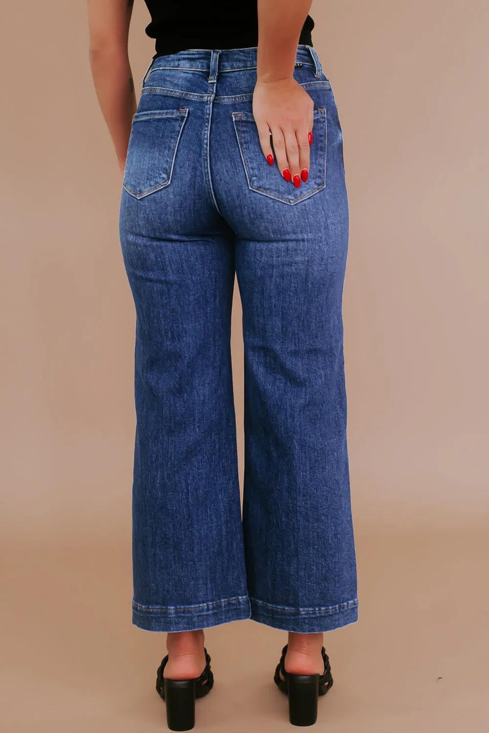 Wide Leg High Waist Jeans Plus Size