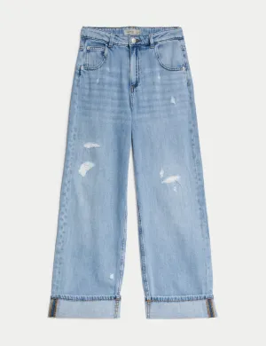 Wide Leg Turn Up Jeans