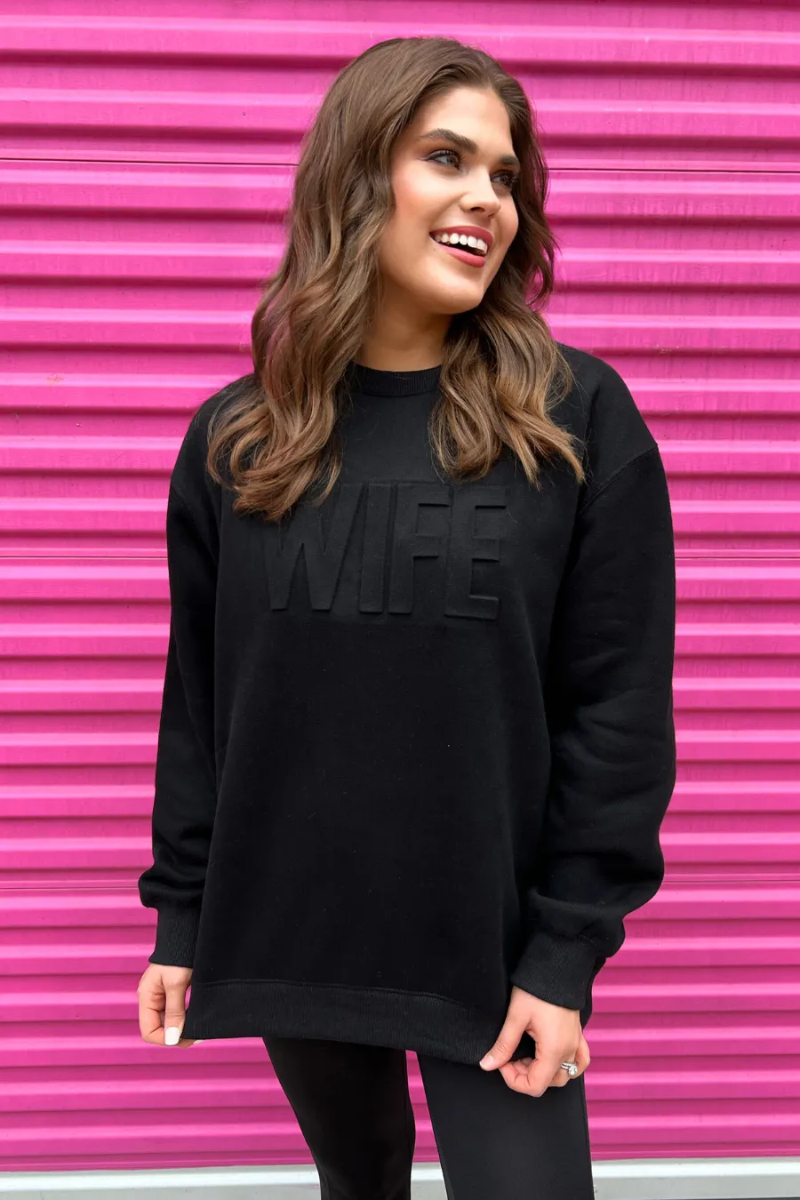 Wife Embossed Sweatshirt