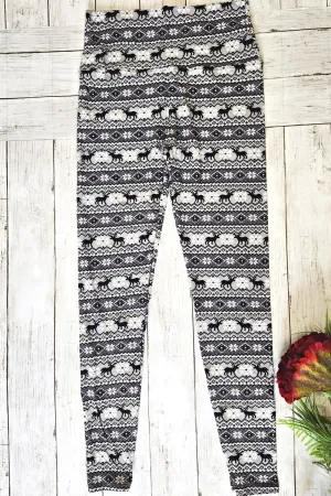 Winter Fair Isle Yoga Band Legging