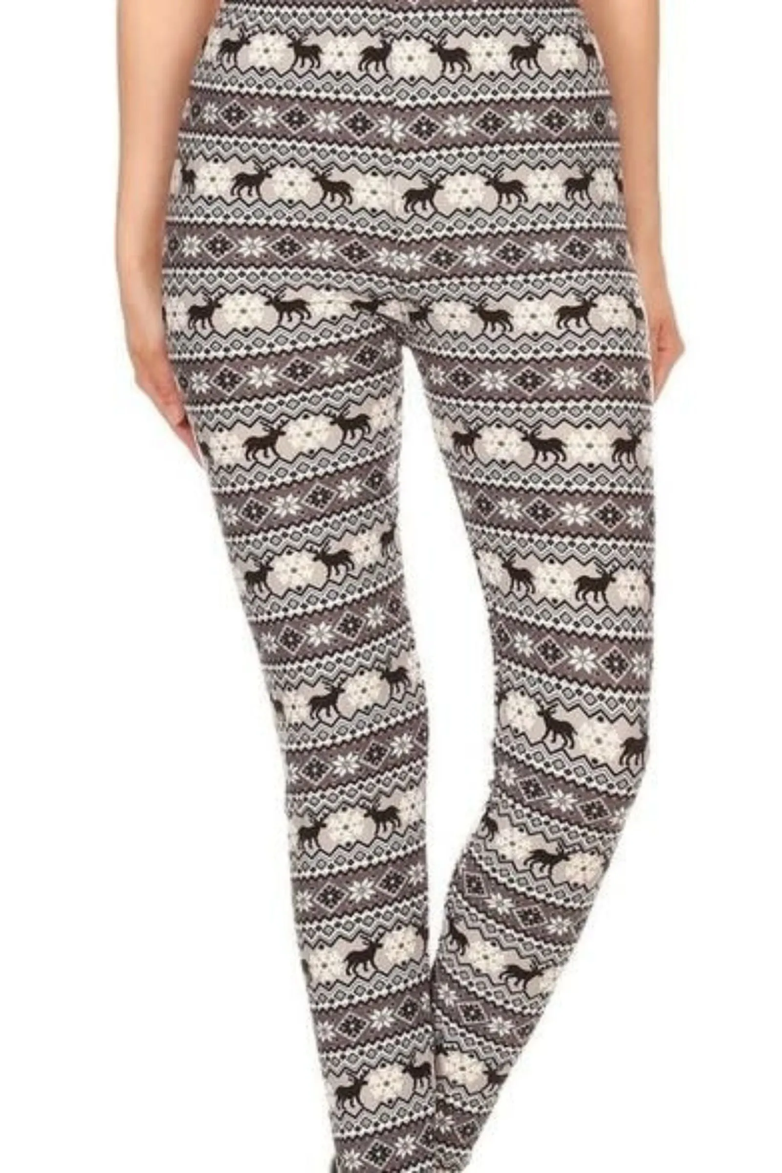 Winter Fair Isle Yoga Band Legging