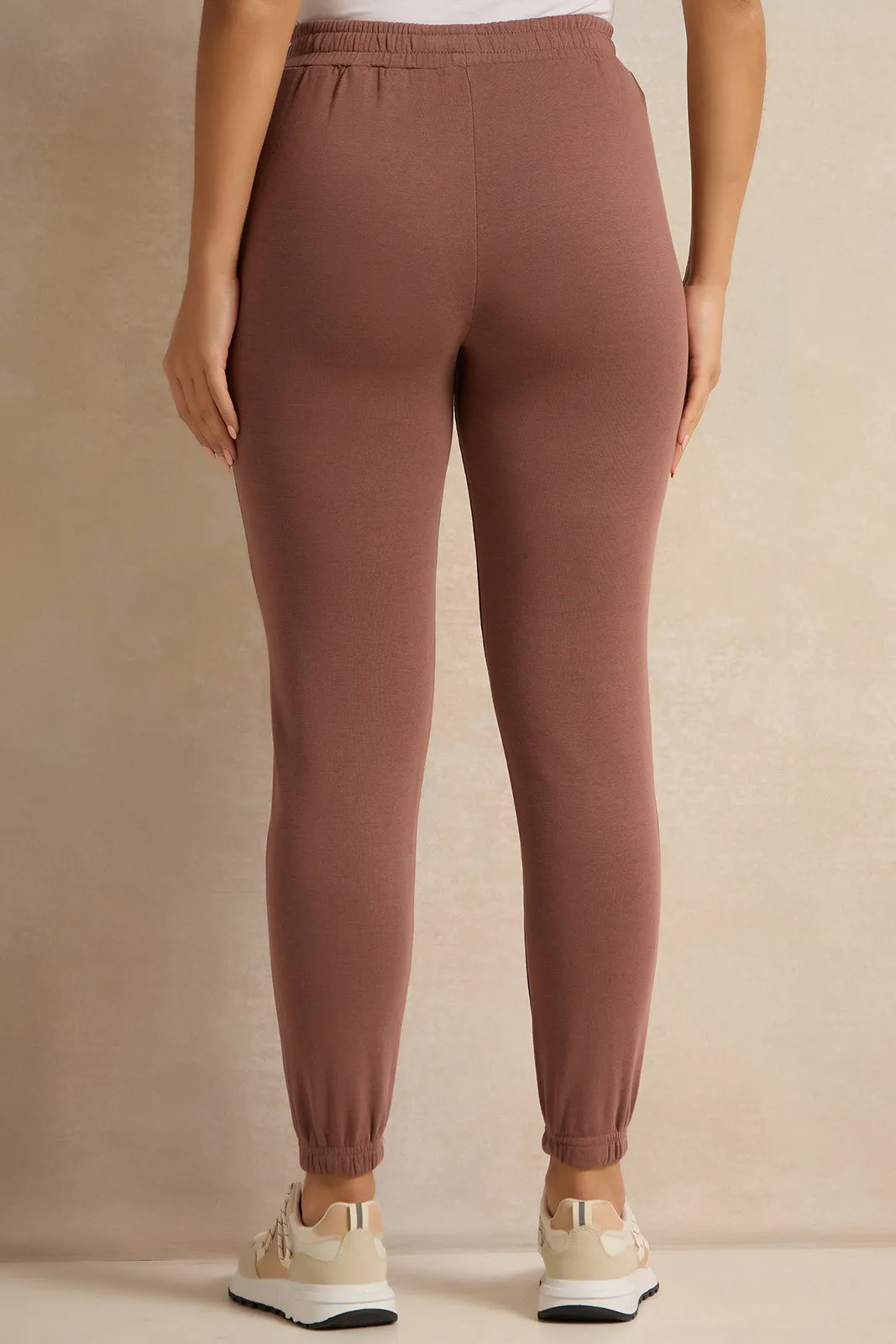 Women Brown Solid Active Pants