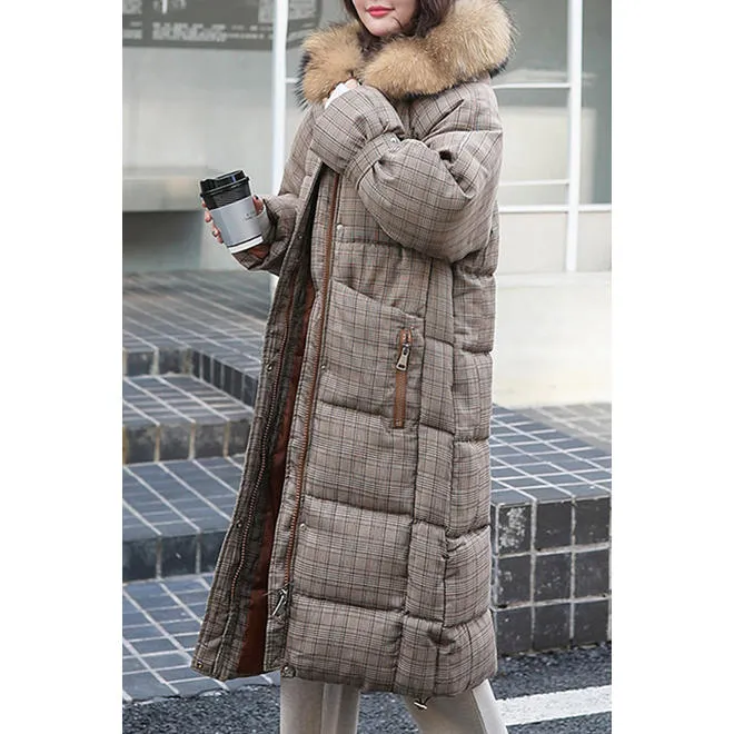 Women Relaxed Knee Long Winter Padded Casual Jacket - WJC23678