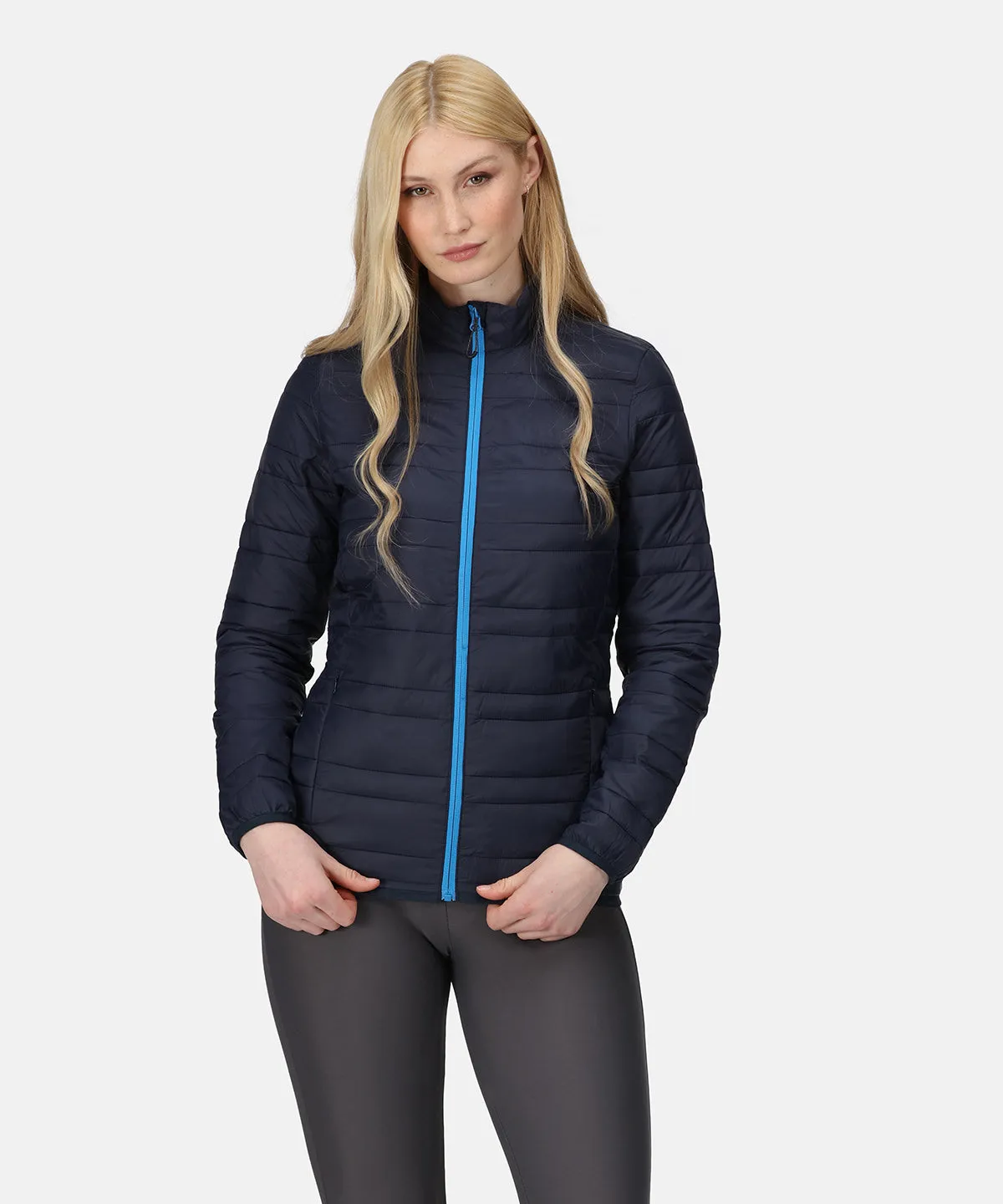 Womens Firedown down-touch jacket | Seal Grey/Black