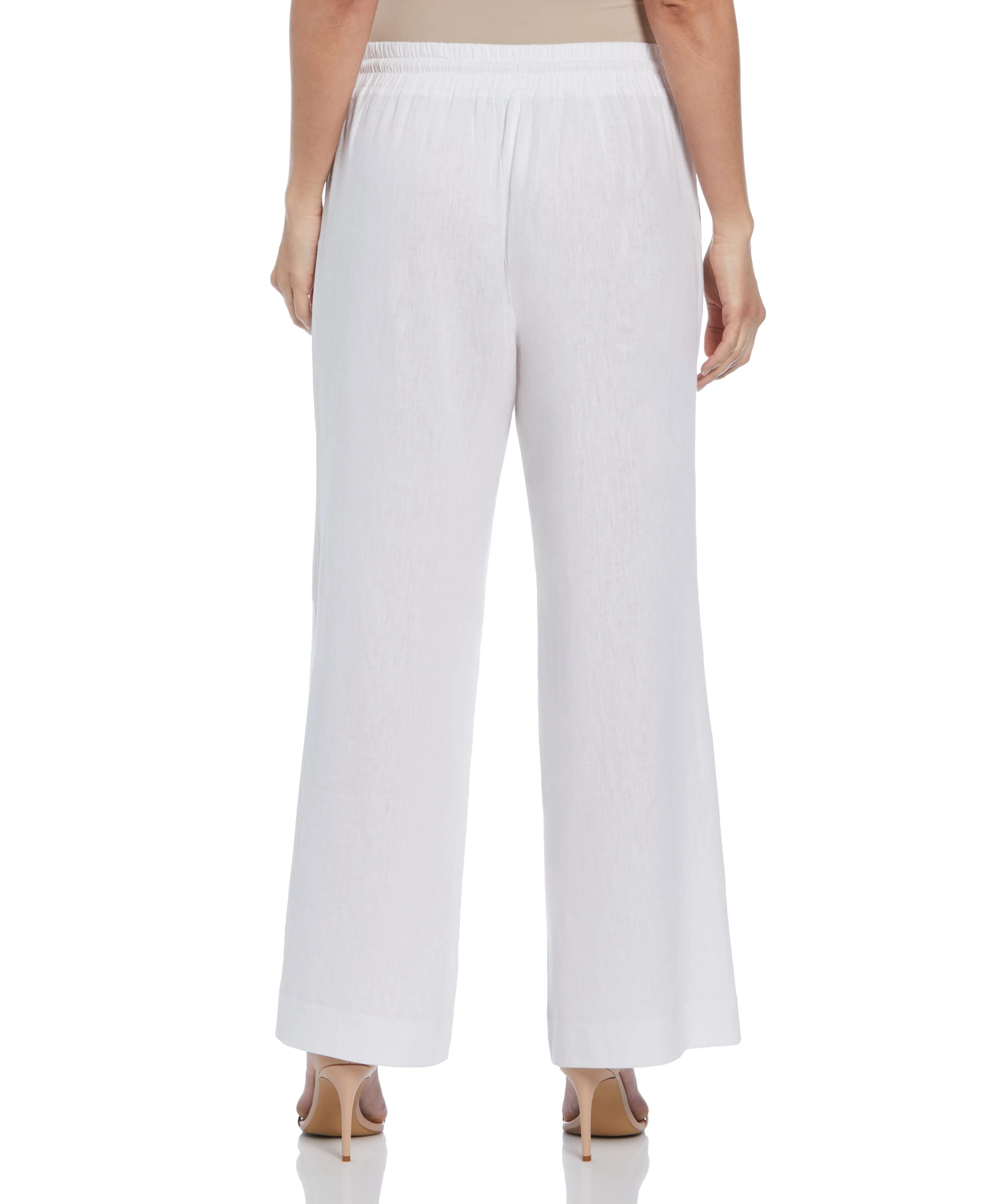 Women's Wide Leg Linen Blend Drawstring Pant