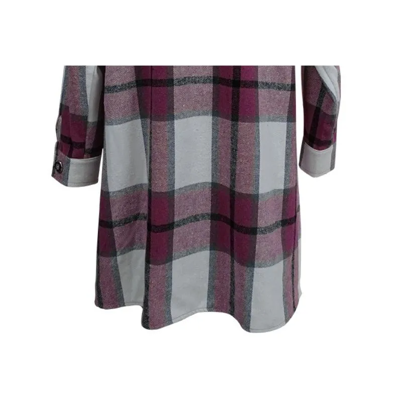 Woolen Plaid Long Shirts