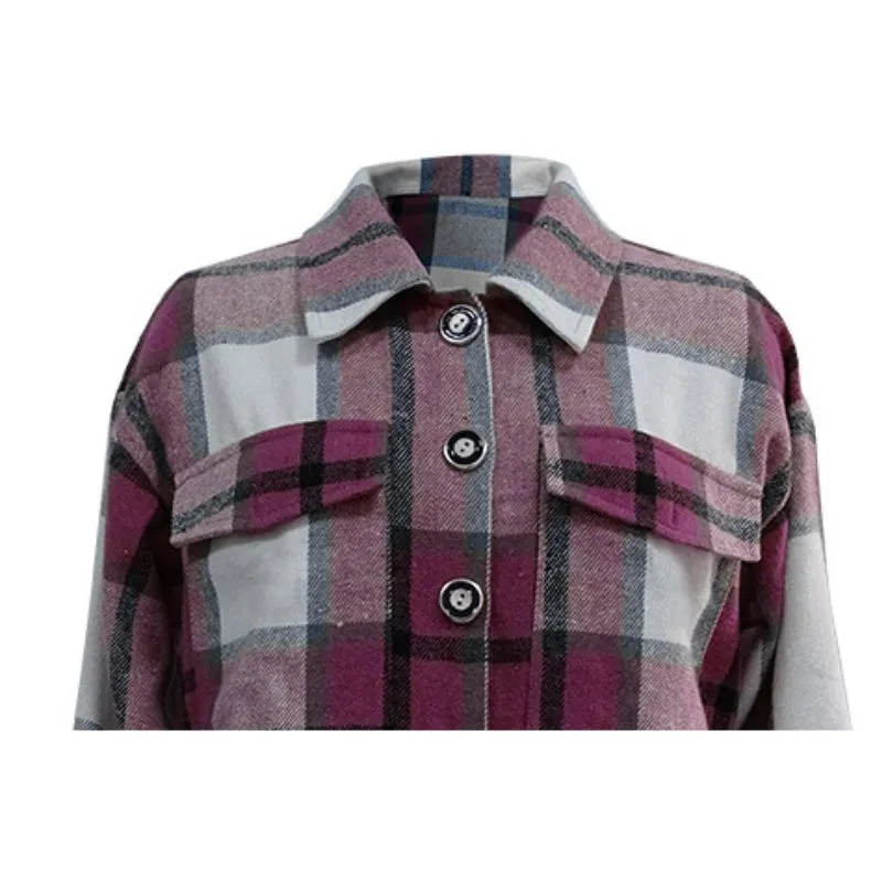 Woolen Plaid Long Shirts